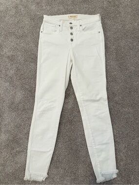 Madewell White High-Rise Skinny Jeans with Button Fly